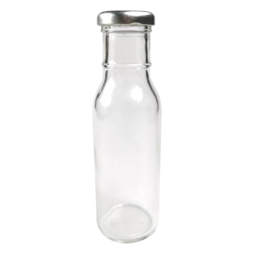 Botella de vidrio de jugo de bebida con leche con tornillo de tornillo