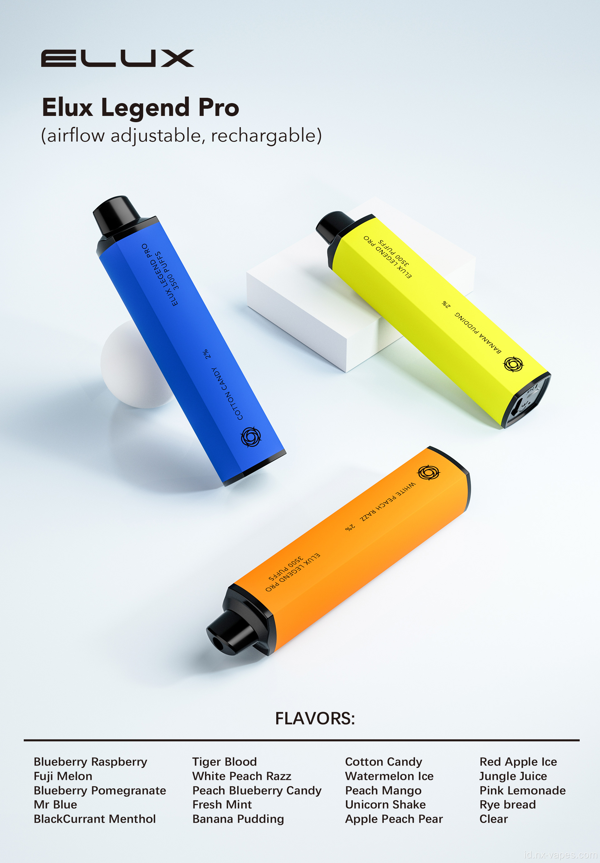 Vape sekali pakai asli 20mg elux legenda 3500puff