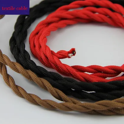 Vintage Braided Electric Wire - Retro Textile Cable for Home Decoration