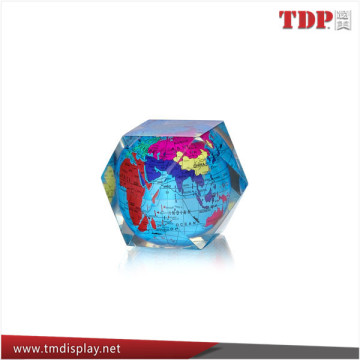 Wholesale Manufacturer Lucite Promotional Gift Lucite World Globe Paperweight