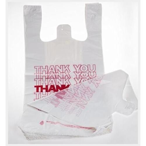 Packaging Roll HDPE Thank You Shopping Custom Printed Plastic T-Shirt Gusset Bags