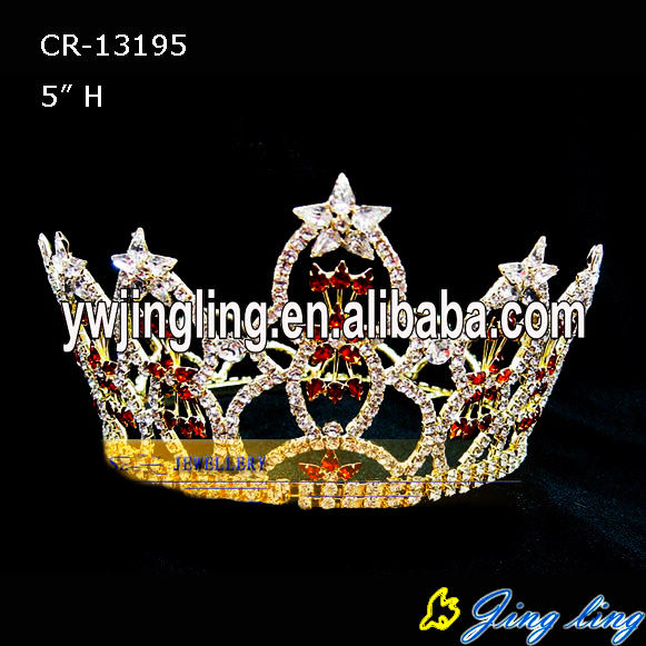 Full Round Rhinestone Crown Patriotic Crowns