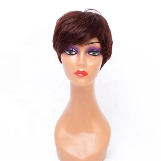 Top Selling  In Stock Popular Short Cut Good Quality  100% Human Hair Machine Made Wigs