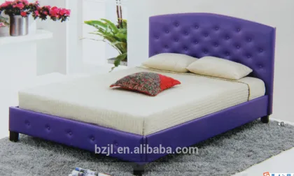 furniture used double bed purple leather bed pu double bed