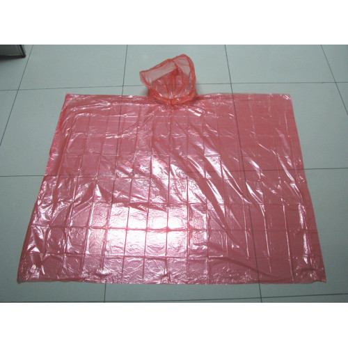 Stock Red Color LDPE Rain Ponchos