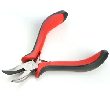 Curved Mouth Polishing Manual Small Steel Pliers with Plastic Handle