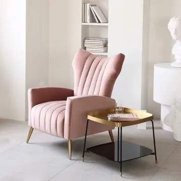 modern leisure velvet lounge chair