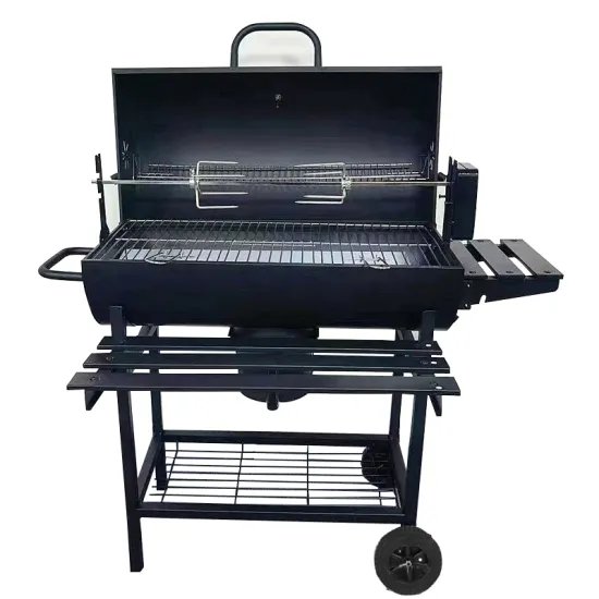 Black Oil Drum Barrel Outdoors Cooking Roaster Stove Barbeque Grill Outdoor Smoker Oven Grill BBQ Charcoal Rotisserie Grill