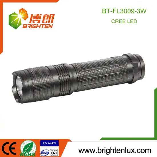 Factory Hot Sale 3*AAA Battery Operated Metal Material Tactical High Power CREE Q3 led Emergency Torch Light