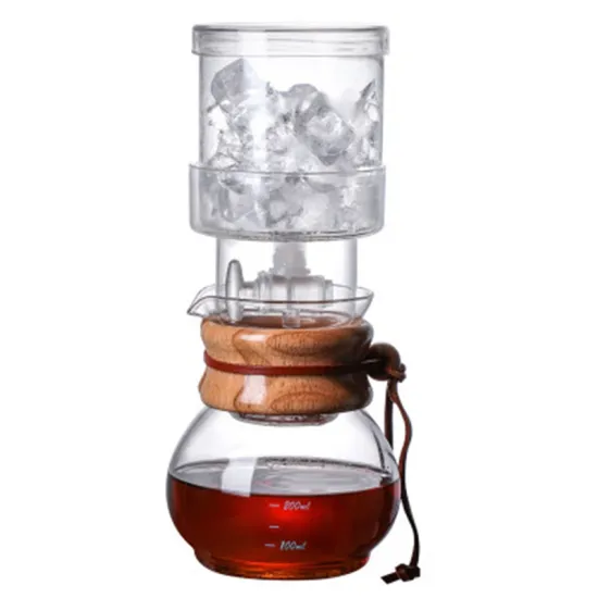 HOT-Iced Coffee Maker Gl Ice Drip Coffee Pot Percolator Set Iced Coffee Dripper Gl Filters Cold Brew Espresso Machine