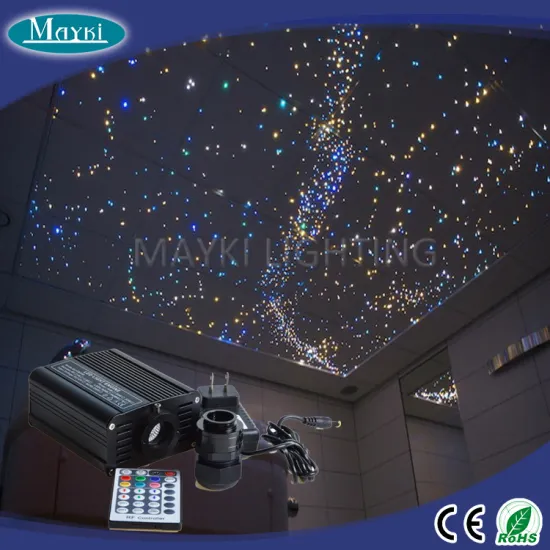 16W RGB LED optical fiber lighting with 400pcs 0.75mm 4M fiber optic tail+RF 28key Remote engine