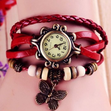 2015 multi layer jewelry women' s leather vintage bracelet watch