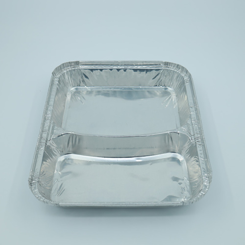 2 Cavities Aluminum Foil Food Container