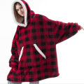 High quality warm TV poncho fleece hoodie blanket