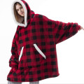 Flannel hoodie blanket sweatshirt