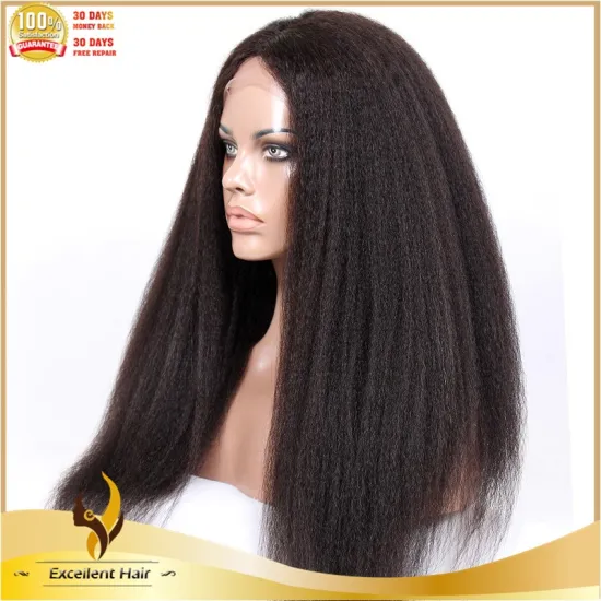 Qingdao hair grade 8a virgin long yaki human hair wig