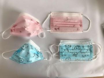 3 ply earloop dicetak respirator topeng anak-anak sekali pakai