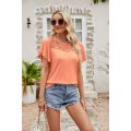 loose Ladies Tops women's t-shirts Hollowing out