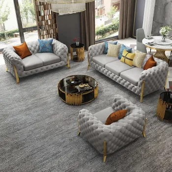 Modern Classic Executive Luxury Leather Sofa Set Designs for Living Rooms