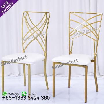 Hot Sale Metal Gold Γάμος καρέκλες για εκδηλώσεις δεξιώσεων