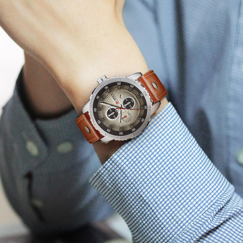 Luxury Leather Sport Wrist Watches Men  