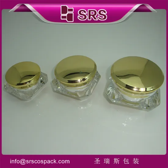 Luxury diamond acrylic cosmetic face cream jars