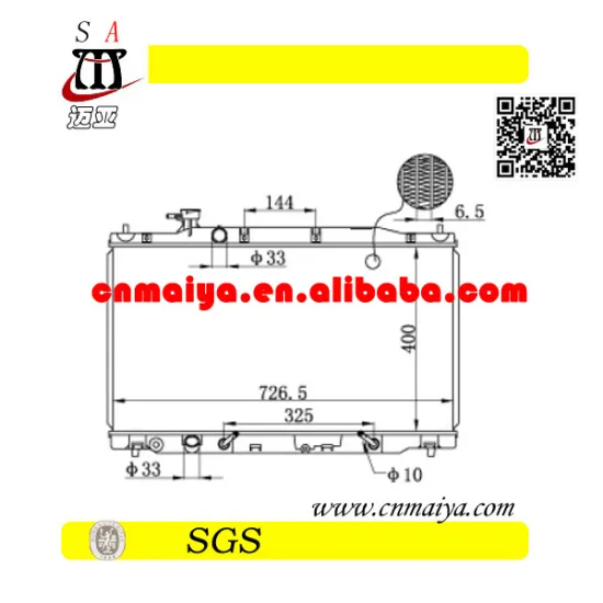 HD 2.4L L4 radiator for car of 19010-RZA-901,DPI:2954