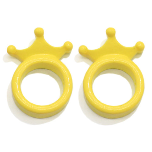 100 sztuk symulacja księżniczka korona miniatury kreskówkowe pierścień Flatback żywica Cabochon Diy Charms zabawki do domku dla lalek dla dziewczynek akcesoria