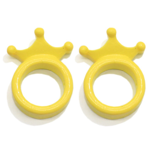 Cheap Kawaii Resin Princess Crown Ring Flat Back Cabochon Artificial DIY Craft Girls Party Ornament Dollhouse Toys