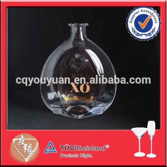 High end decorated XO glass bottle factory 700ml
