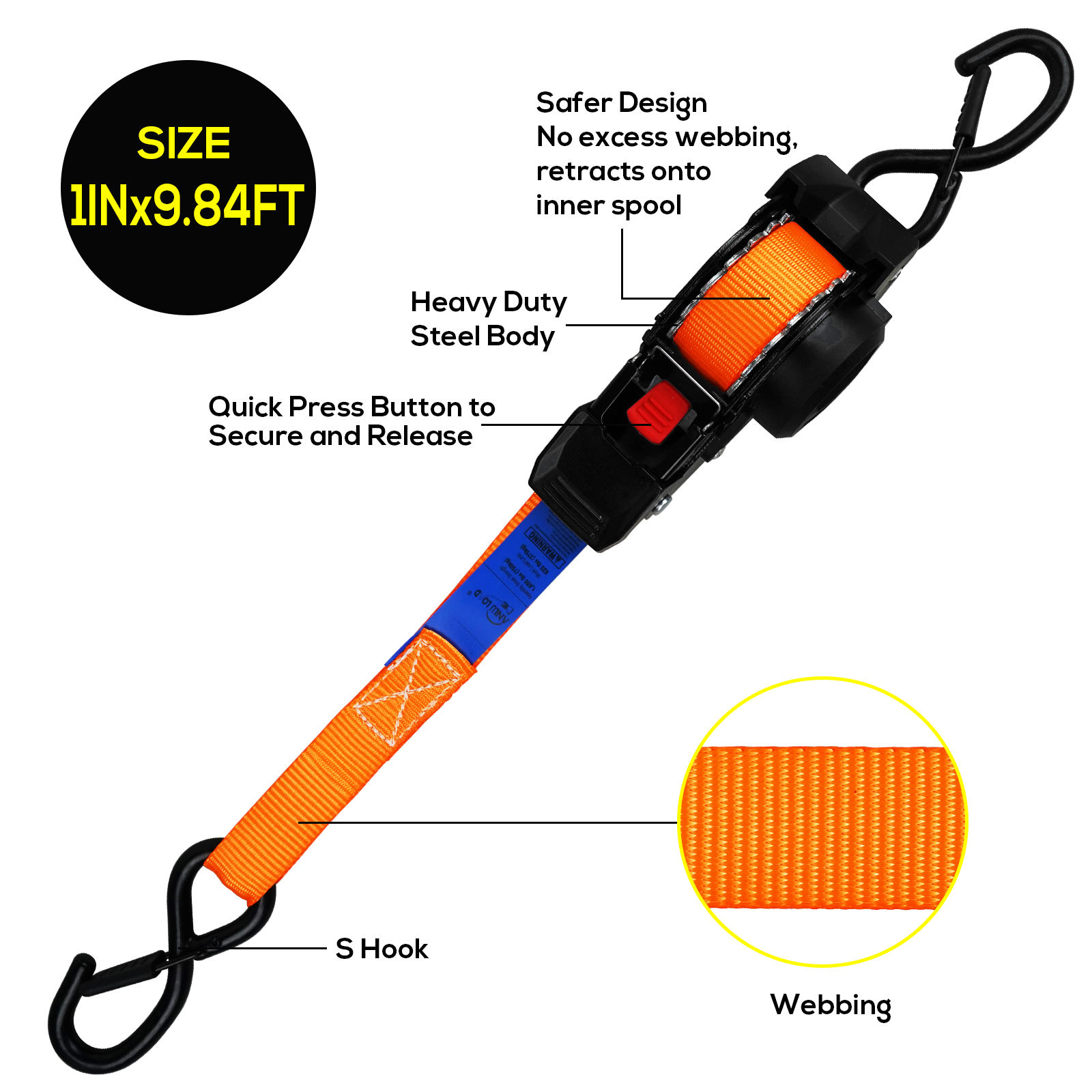 Ratchet Tie Down Straps with Dual 2