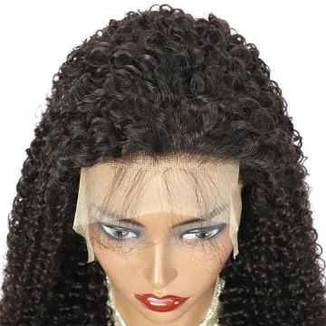 Brazilian Natural Raw Remy Cuticle Aligned Human Hair Lace Frontal Wig Woman Regular Kinky Curly Hair 13x4 Lace Frontal Wig