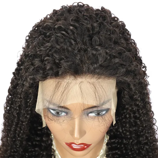 Brazilian Natural Raw Remy Cuticle Aligned Human Hair Lace Frontal Wig Woman Regular Kinky Curly Hair 13x4 Lace Frontal Wig