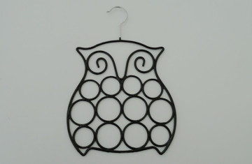 Fashion Round PVC Coated Metal Retail Owl Scarf Hangers