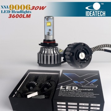 XXL series built-in fan super cooling 9006/HB3 led car headlight 30w 3600lm auto led headlight bulbs