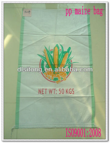 pp woven bag,White color,used for packing maize,pp maize bag