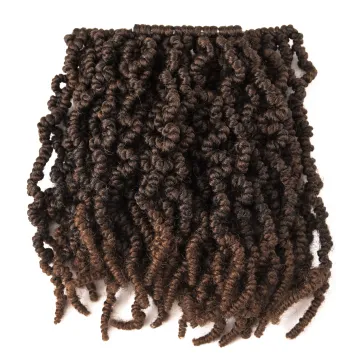 10inches Dark Brown Spring Twist Crochet Braids Fluffy Short Curly Passion Twist Braiding Hair Synthetic Hair Extensions