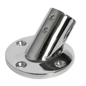 316 Stainless Steel 60 Degree Boat Round Pipe Base for Marine Handrail - Wholesale from Alastin Marine