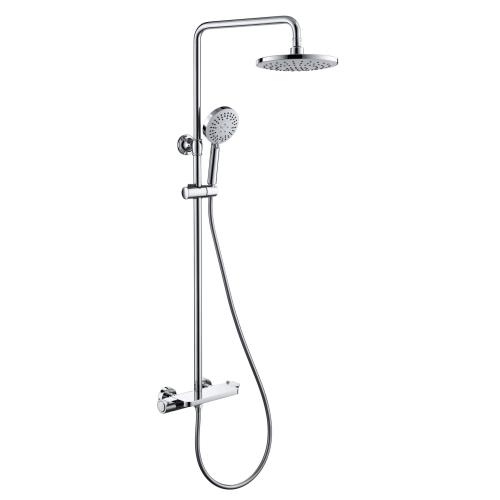 Nakalantad na mga faucets ng thermostatic shower para sa banyo