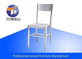 Restaurant Metal Armless Aluminum Navy Chairs With Plastic