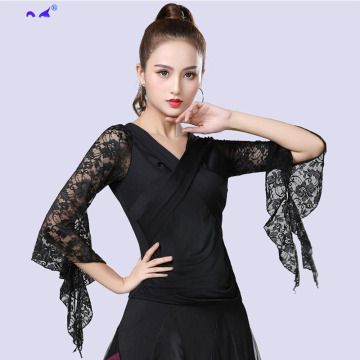 women's bell sleeve dance clothes top