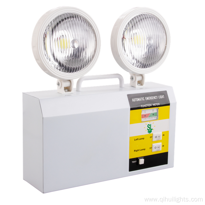 Wall surface mounted twin spot emergency LED light