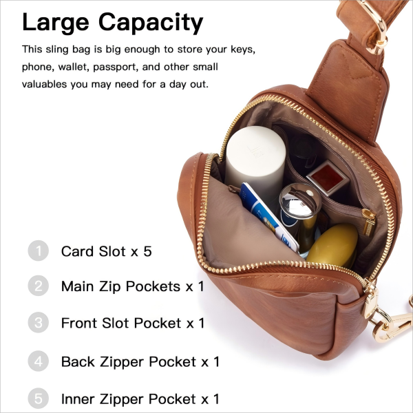 Trendy Single Shoulder Crossbody Bag with Zipper