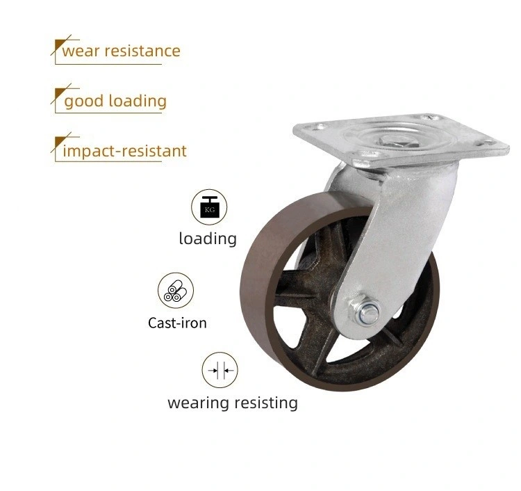 Heavy-Duty Cast Iron Caster