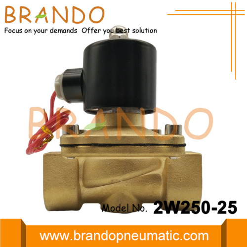 DN25 Driect Drive الملف اللولبي صمام النحاس الجسم 2W250-25