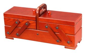 Petite Cantilever Wood Sew Basket Box