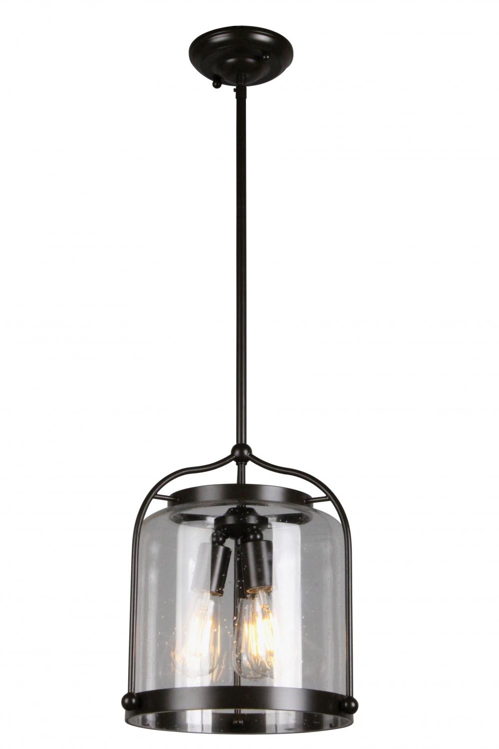 12 Inch Glass Lantern Lamp Semi-flush Mount