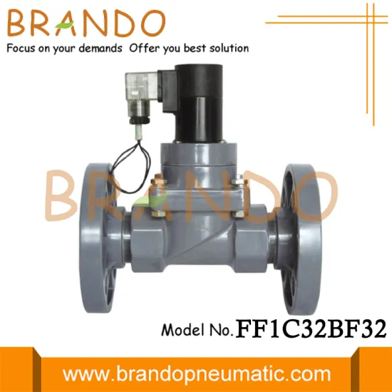 1 1/4'' Flanged CPVC Solenoid Valve For Chemical Acid Alkali