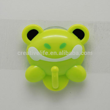 Plastic Cartoon Towel Key Hook Rack with Strong Suction Cup