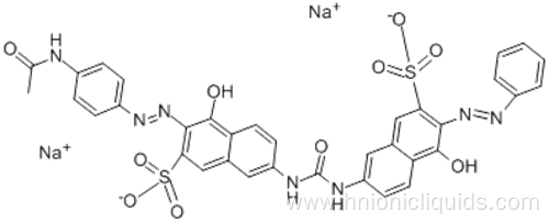 2-Naphthalenesulfonicacid,3-[2-[4-(acetylamino)phenyl]diazenyl]-4-hydroxy-7-[[[[5-hydroxy-6-(2-phenyldiazenyl)-7-sulfo-2-naphthalenyl]amino]carbonyl]amino]-,sodium salt (1:2) CAS 3441-14-3